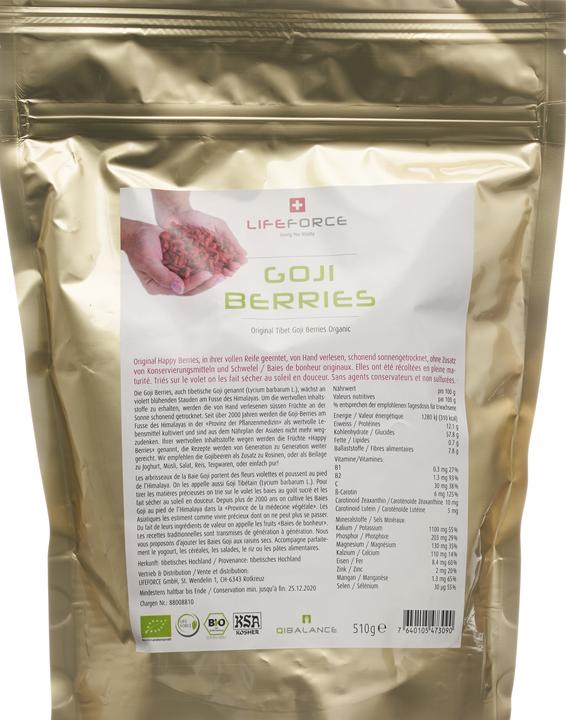 Actual product image QiBalance Goji Berries dried organic (510 g)