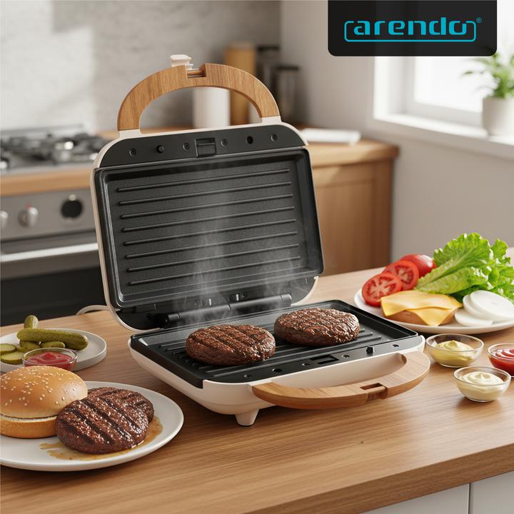 Image du produit Arendo 3-in-1-Sandwichmaker Waffeleisen & Kontaktgrill, abnehmbare Platten, 1000 W, Waffel & Grill, Panini