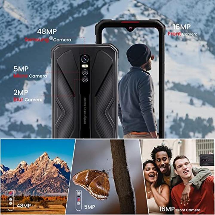 Image du produit Hotwav Smartphone Android 11 étanche, 8GB 128GB, triple caméra 48MP, batterie 7500mAh (128 Go, Gris, 6.30", 4G)