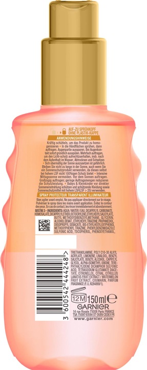 Immagine prodotto Garnier Ambre Solaire Invisible Protect & Glow (Spray solare, SPF 30, 150 ml, 178 g)
