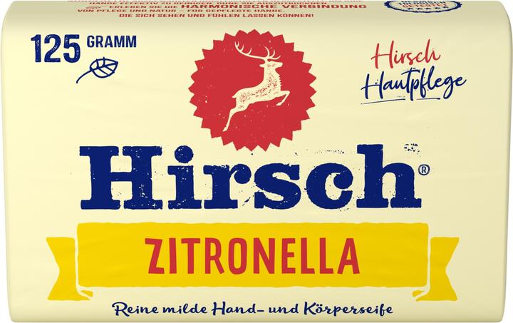 Produktbild Hirsch Zitronella Handseife 125 g (Hartseife, 125 ml)