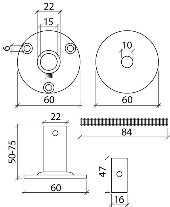 Actual product image Deka Handrail supports (Steel)