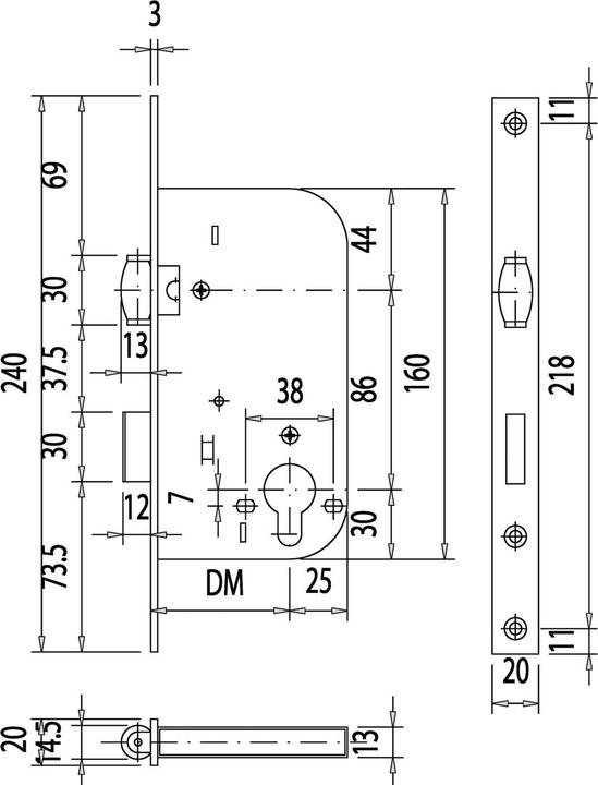 Image du produit MSL Serrures à encastrer pour pièges à rouleau 1701 (Serrure à mortaise)