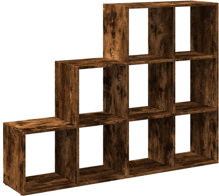 Produktbild VidaXL Raumteiler Bücherregal Standregal Treppenregal 3 Stufen Räuchereiche (137.5 x 29 x 103.5 cm)