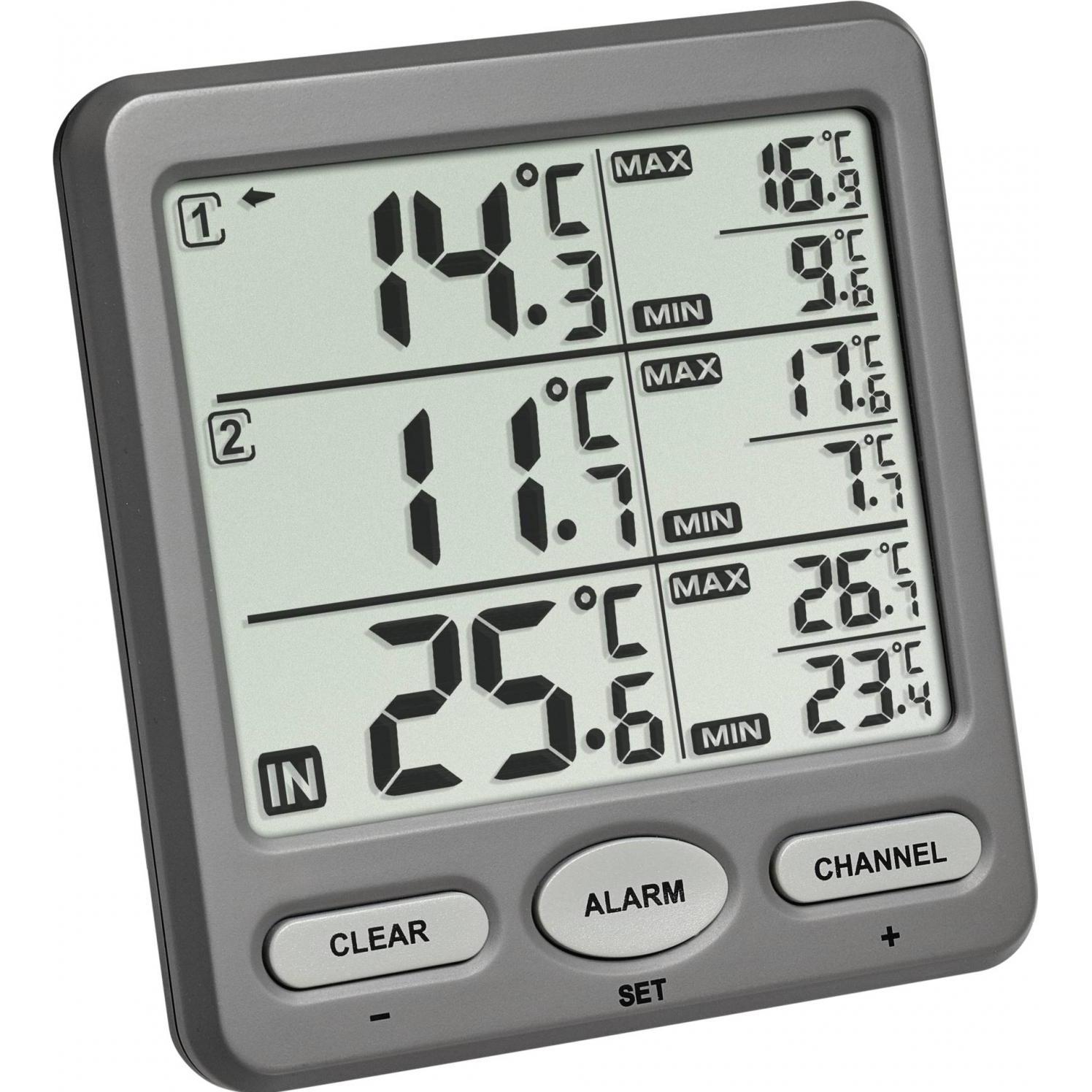 TFA Trio, Thermometer + Hygrometer, Schwarz