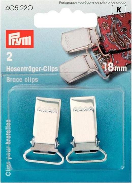 Image du produit Prym Clips de bretelles, argent 18 mm, carte 2 pcs, acier