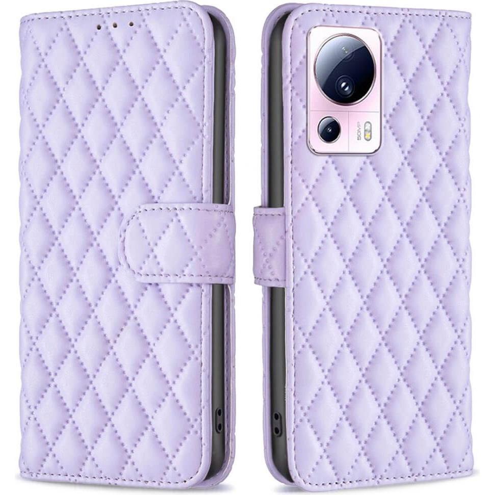 Binfen Color Xiaomi 13 Lite - BINFEN Leder Etui Hülle violett (Xiaomi 13 Lite), Smartphone Hülle, Violett