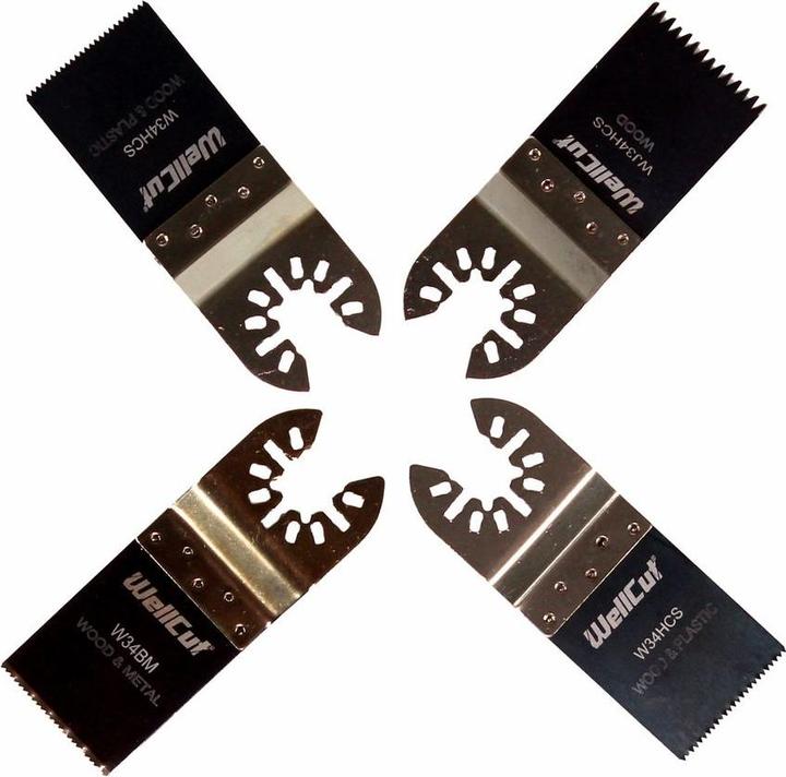 Produktbild Wellcut MT-4 Multi Tool Werkzeugklingen-Set 4-teilig Universal Zubehör OIS Long Life