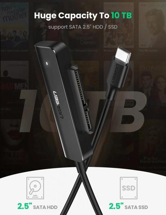 Immagine prodotto Ugreen Adattatore da USB-C a SATA 3.0 per HDD SSD da 2,5" SATA