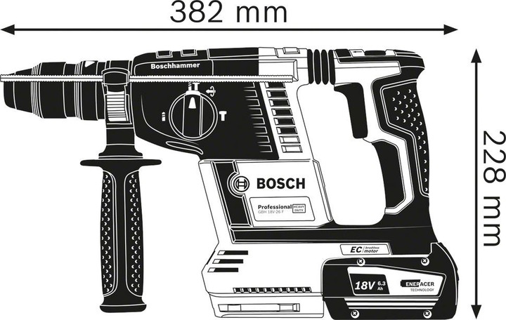 Actual product image Bosch Professional GBH 18V-26 F Cordless Hammer Drill (Rechargeable battery operated)