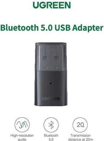 Actual product image Ugreen Bluetooth 5.0 USB Adapter (Transmitter & Receiver)