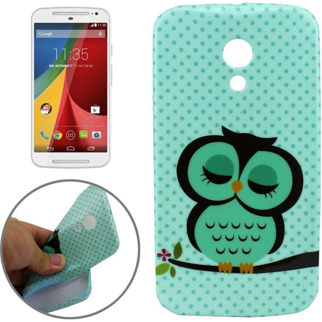 Thumbnail - König Design Schutzhülle Handytasche Etuis TPU für Handy Motorola Moto G2 Motiv Dicke Eule auf Ast (Motorola Moto G2 (2n...