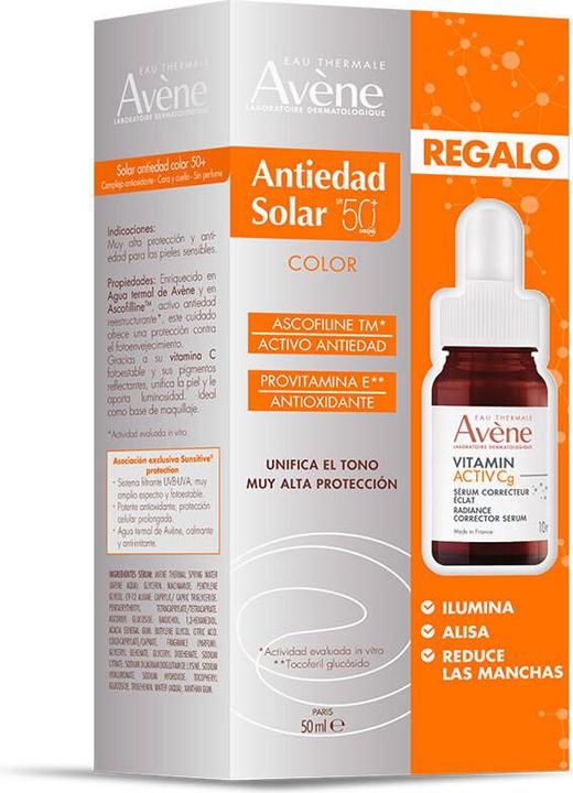 Actual product image Solar Anti-Aging Sunscreen with Color SPF50 Lote 2 pz (Suntan cream, SPF 50)