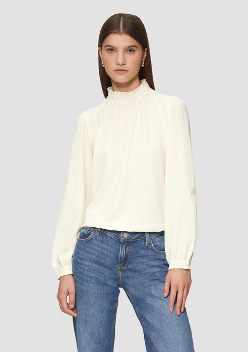Image du produit S.Oliver Bluse Leicht strukturierte Bluse mit gemocktem Stehkragen (44)
