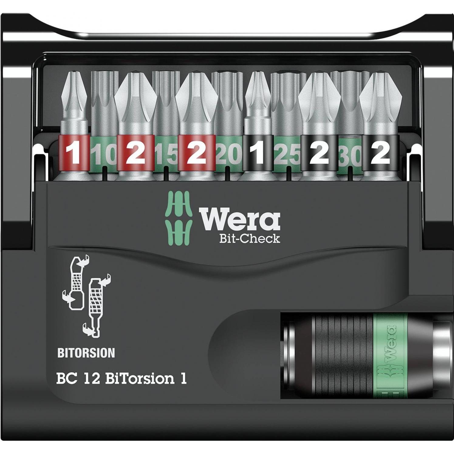 Thumbnail - Wera, Bits, Bit-Check 12 BiTorsion 1 (Kreuz Phillips PH M1, Kreuz Phillips PH M2, Kreuz Pozidriv PZ M1, Kreuz Pozidriv P...