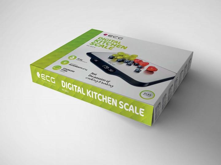 Actual product image ECG KV 215 S Kitchen Scale, Stainless Steel Countertop Rectangle Electronic Kitchen Scale