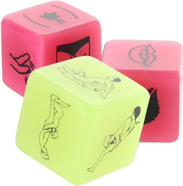 Productafbeelding Kheper Games Glow-in-the-Dark orale seks dobbelstenen (Dobbelspelletjes, Duits, Frans, Engels)