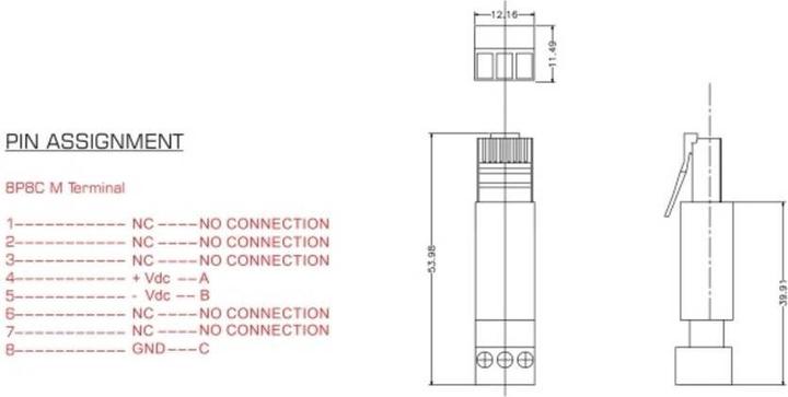 Actual product image Delock RJ45 plug to terminal block adapter 3 pin 2-piece (Network cable plug)