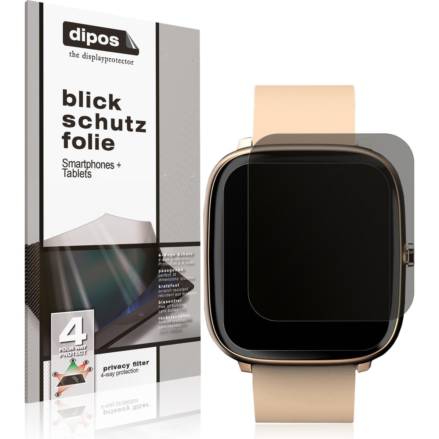 Dipos Blickschutzfolie 4-Way Privacy, Smartwatch Schutzfolie, Transparent