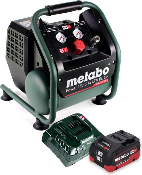 Produktbild Metabo Power 160-5 18 LTX BL OF Akku Kompressor 18 V 8,0 bar Brushless + 1x Akku 10,0 Ah + (8 Bar, 5 l)