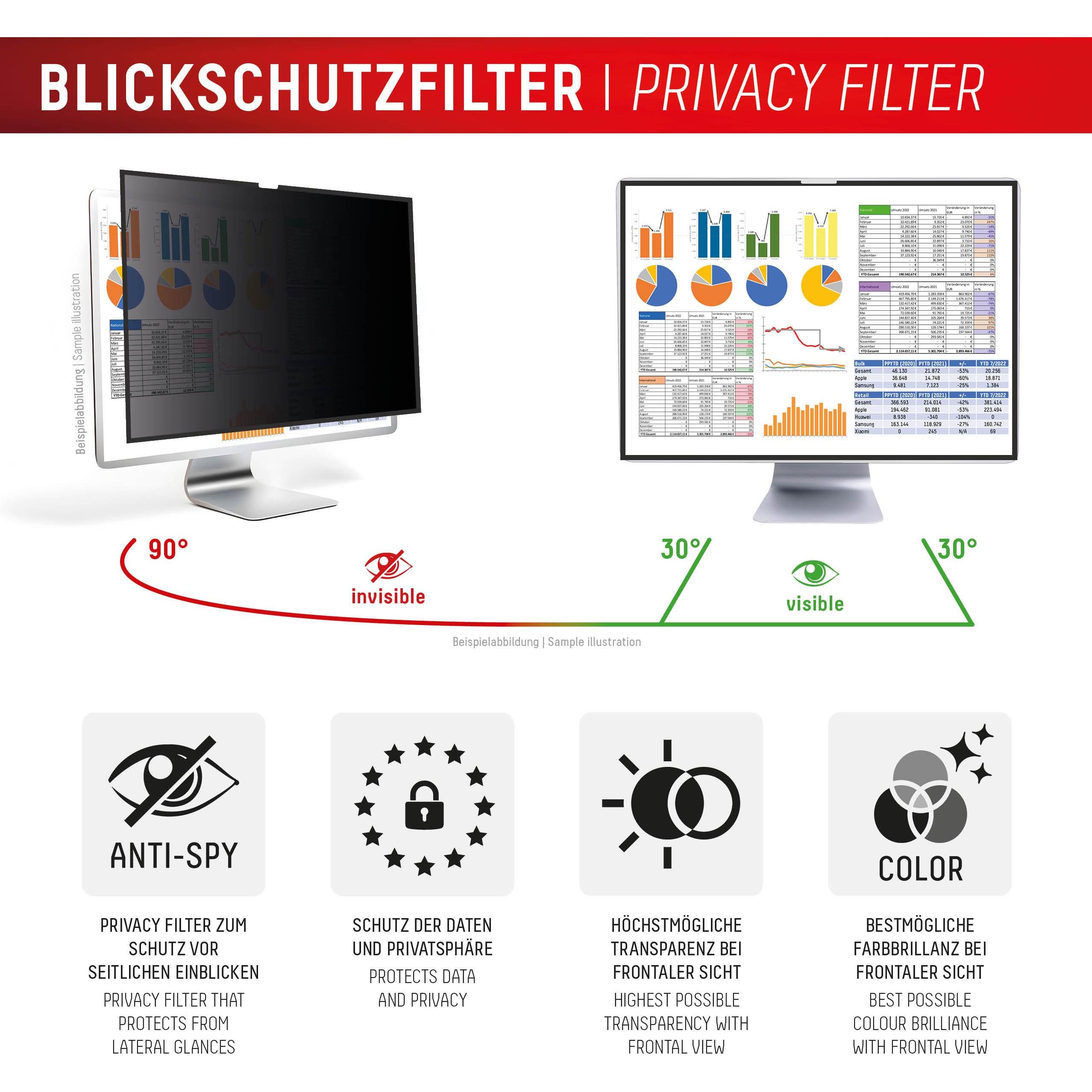 Thumbnail - Displex Privacy Safe, Desktop Monitor Blickschutzfilter (27"), Monitor Schutzfolie