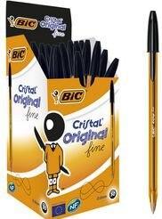 Image du produit Bic Stylo Cristal Fine Noir 0,3 mm (50 pièces) (50x)