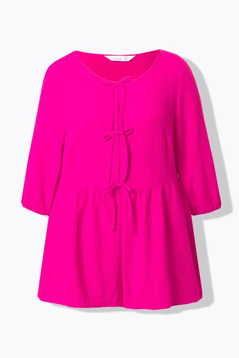 Immagine prodotto Miamoda Bluse, A-Linie, Musselin, Bindebänder, Kräuselnaht (48)