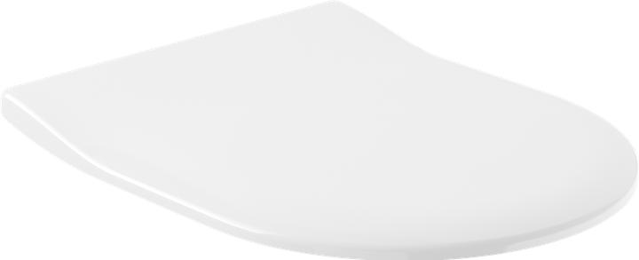 Actual product image Villeroy & Boch V&B WC seat SUBWAY Slimseat Hinges in stainless steel white