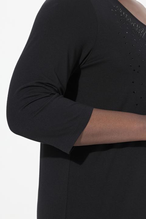 Immagine prodotto Ulla Popken Maglia classica con applicazioni, scollo a girocollo e maniche a 3/4 (42, 44)