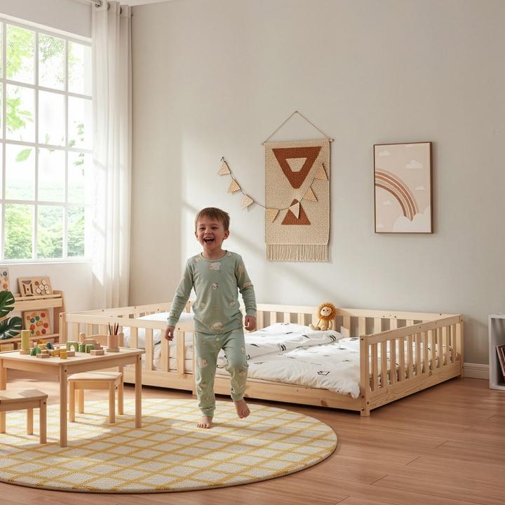 Produktbild En.Casa Kinderbett Tanna 120x200 cm Natur (120 x 200 cm)