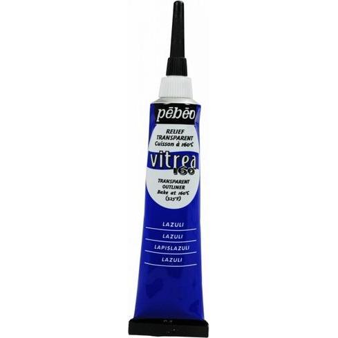 Pebeo, Künstlerfarbe + Bastelfarbe, Vitrea 160 Relieffarben (Lazulith, 20 ml)