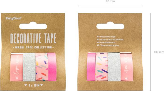 Produktbild Partydeco Dekoratives Band - Rosa Silber (4 Stück)