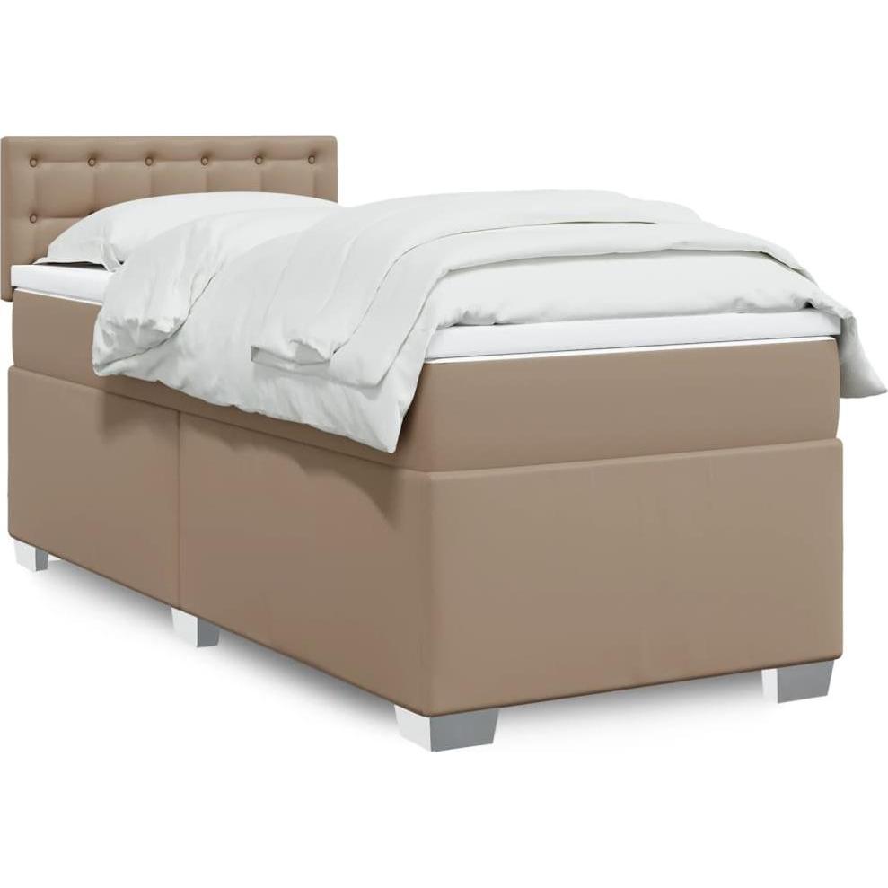 VidaXL, Bett, Boxspringbett Polsterbett Bett Doppelbett Matratze 140x190cm Kunstleder (140 x 190 cm)