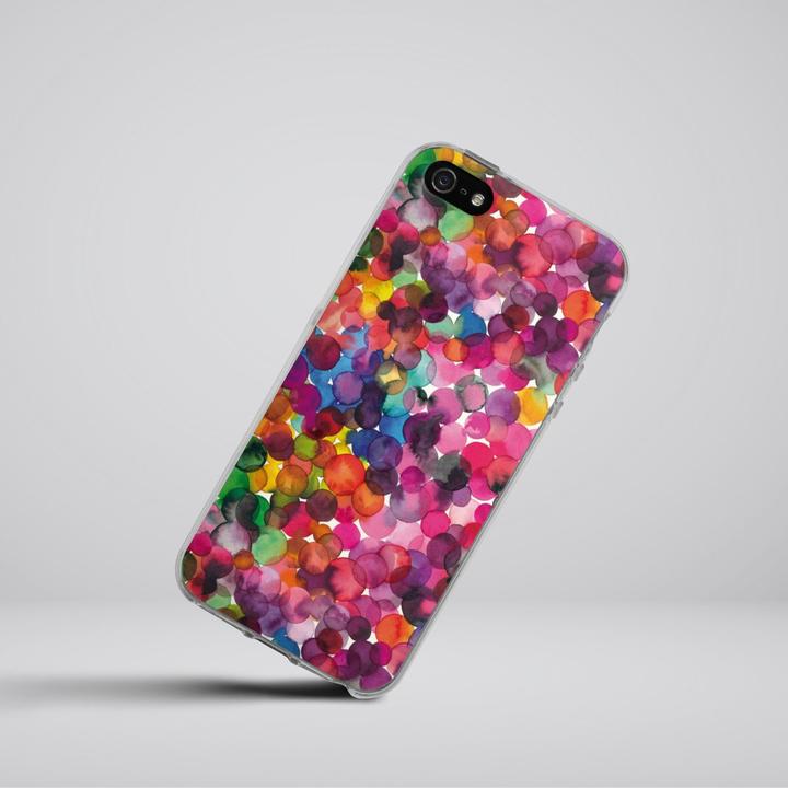 Produktbild DeinDesign Silikon Hülle für Apple iPhone 5 Handyhülle Case Smartphone Schutzhülle Punkte Wasserfarbe bunt (Apple iPhone 5)