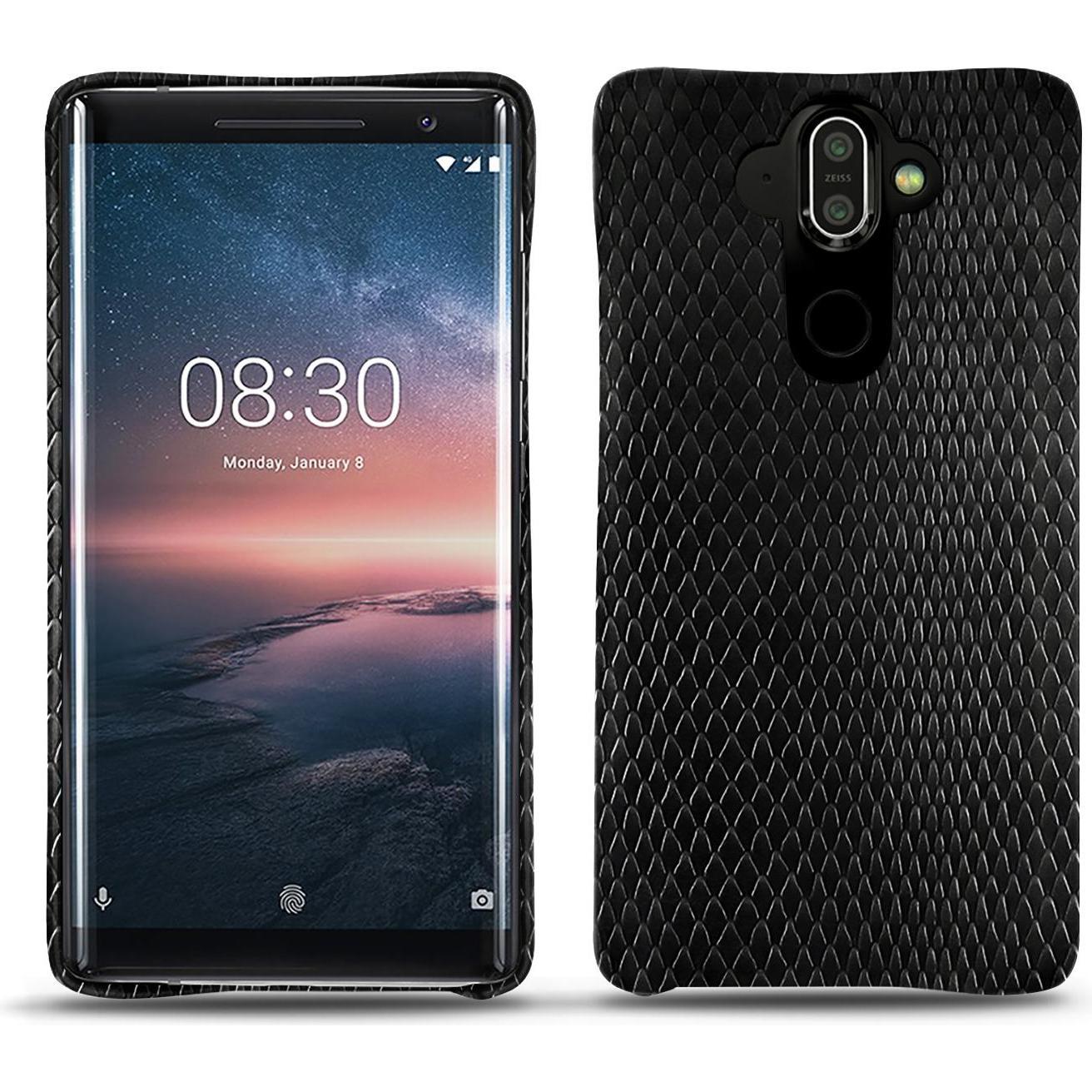 Noreve Lederschutzhülle (Nokia 8 Sirocco), Smartphone Hülle, Schwarz