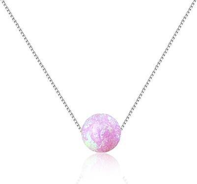Produktbild JVD Silver necklace with pink synthetic opal SVLN0166XF6O400