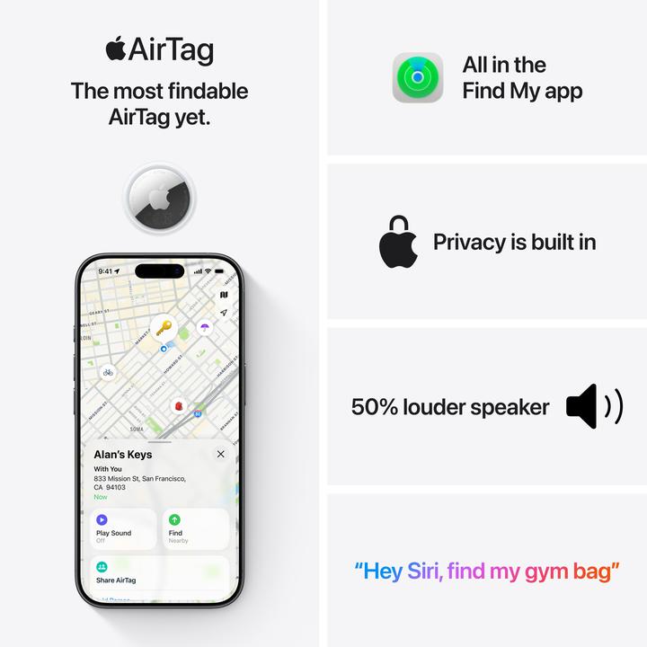 Produktbild Apple AirTag 2 (4 Pack) (Apple)