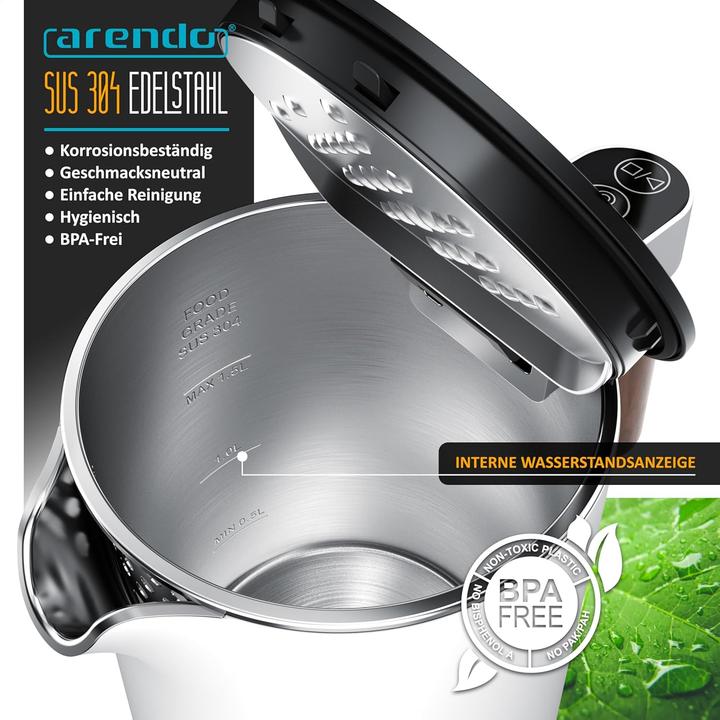 Immagine prodotto Arendo Wasserkocher mit Temperatureinstellung (1.50 l)