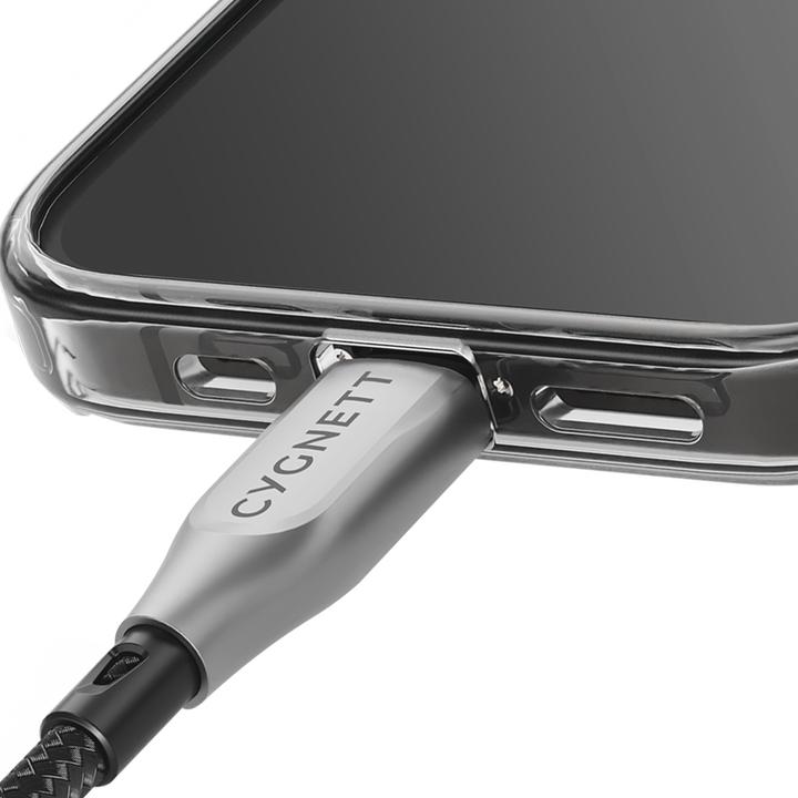 Productafbeelding Cygnett Gepantserde Lightning-naar-USB-A-kabel, 12 W (1 m, zwart) (1 m, USB 2.0, 12 W)