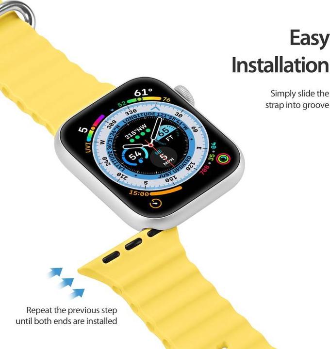 Actual product image Dux Ducis Strap Watch Strap 8 / 7 / 6 / 5 / 4 / 3 / 2 / SE (41 / 40 / 38mm) Silicone Band Bracelet Y (38 mm, 40 mm, 41 mm, Silicone (liquid), Stainless steel)