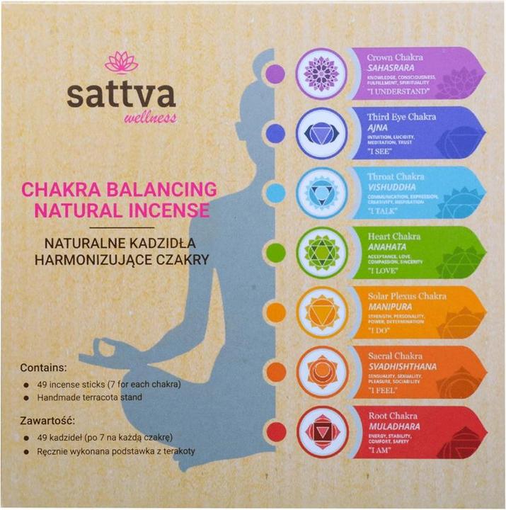 Actual product image Sattva Ayurveda Sattva Chakra Balancing Natural Incense Natural Incense Harmonizing Chakras 49Pcs
