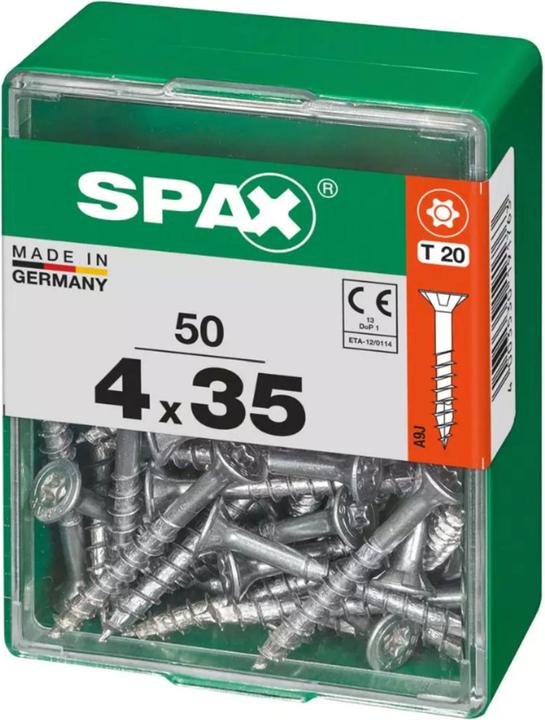 Produktbild Spax DIY Universal Senkkopf T-STAR plus TGW WIROX A9J 4x35 M 50 St. (50 Schrauben pro Stück)