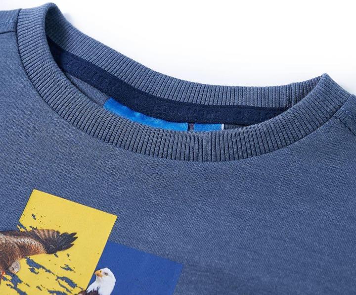 Immagine prodotto VidaXL Camicia da bambino a maniche lunghe blu melange 116,Materiale: 60 (116)