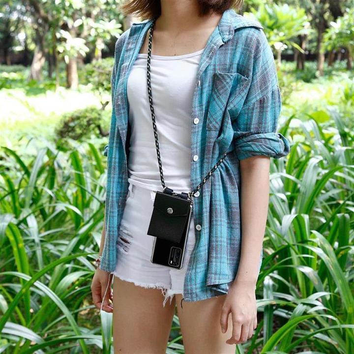 Actual product image Cadorabo Necklace Case TPU Handy Kette SILBER