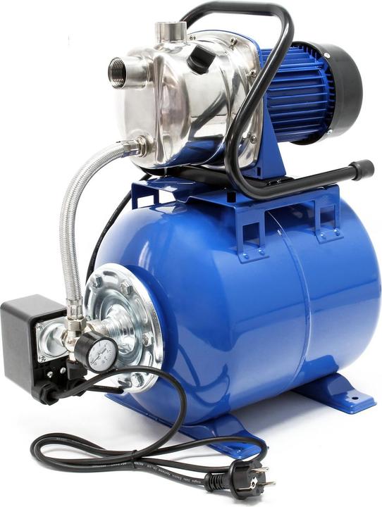 Image du produit Wiltec Station Eau domestique Pressostat & Réservoir à vessie 1200 W 3400l/h 19l Puissance de pompe Jar (Pompe à eau domestique)