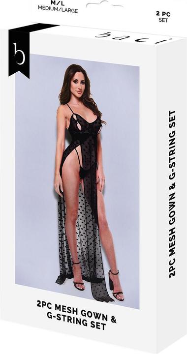 Image du produit Baci 2pc Gown En Maille & Ensemble G-String (S, M)