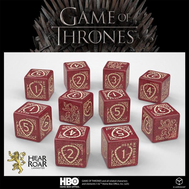 Image du produit Q Workshop Game of Thrones. Lannister 10xD6 Dice Set.