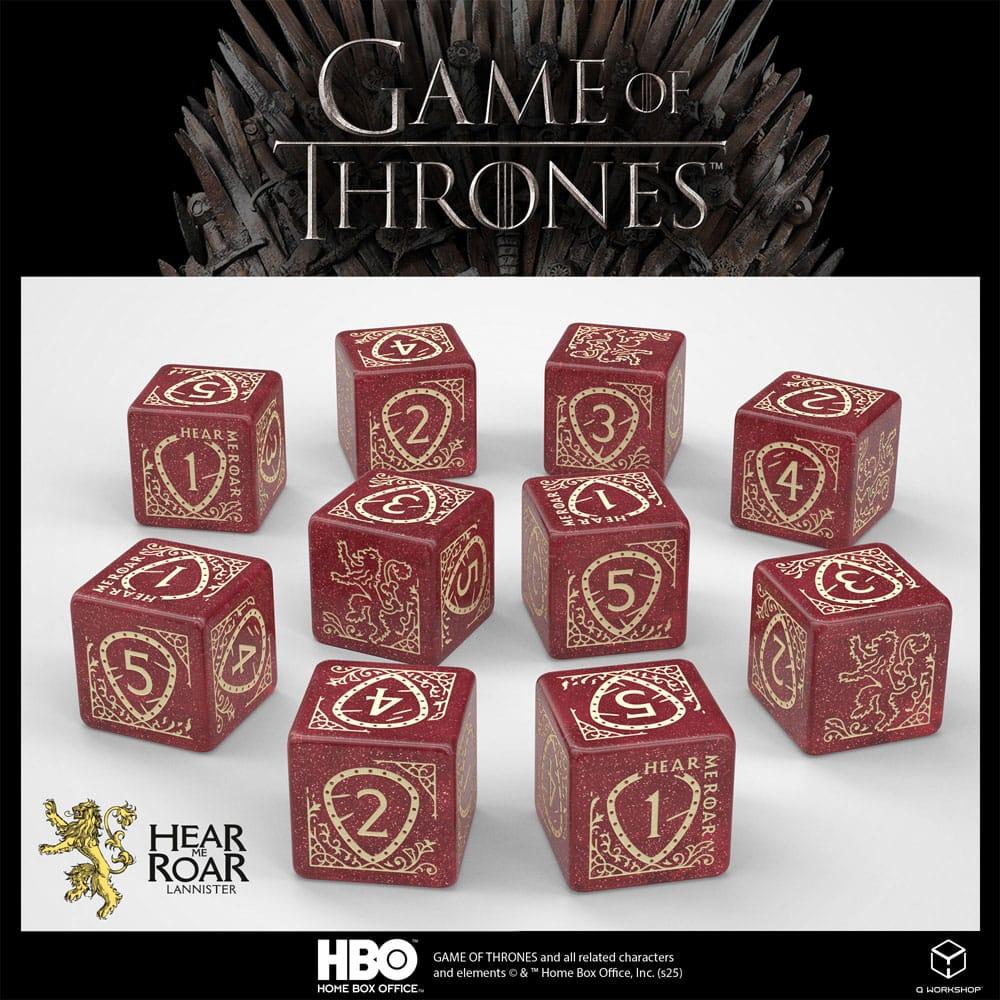 Q Workshop Game of Thrones. Lannister 10xD6 Dice Set.