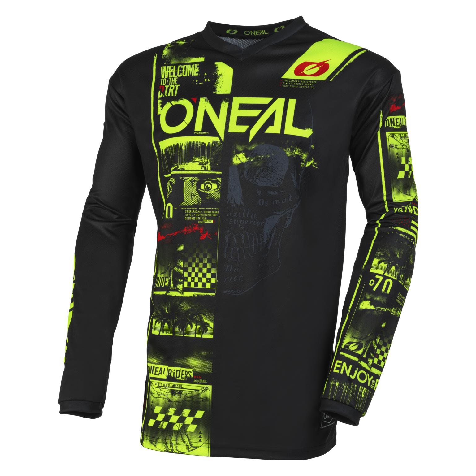 O Neal, Herren, Velotrikot, Element (L), Schwarz, L