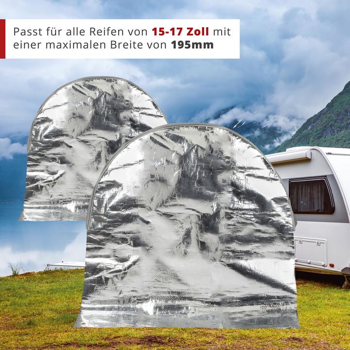 Produktbild Walser Reifen-Thermoradabdeckung, 2 Stück Radschutzhüllen bis 17 Zoll/195mm, Reifenabdeckung silber
